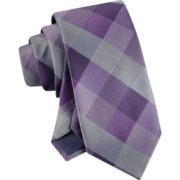 Mens Buffalo Check Necktie Self Tie Classic Plaid Dress Tie Formal Business - Picture 4 of 7